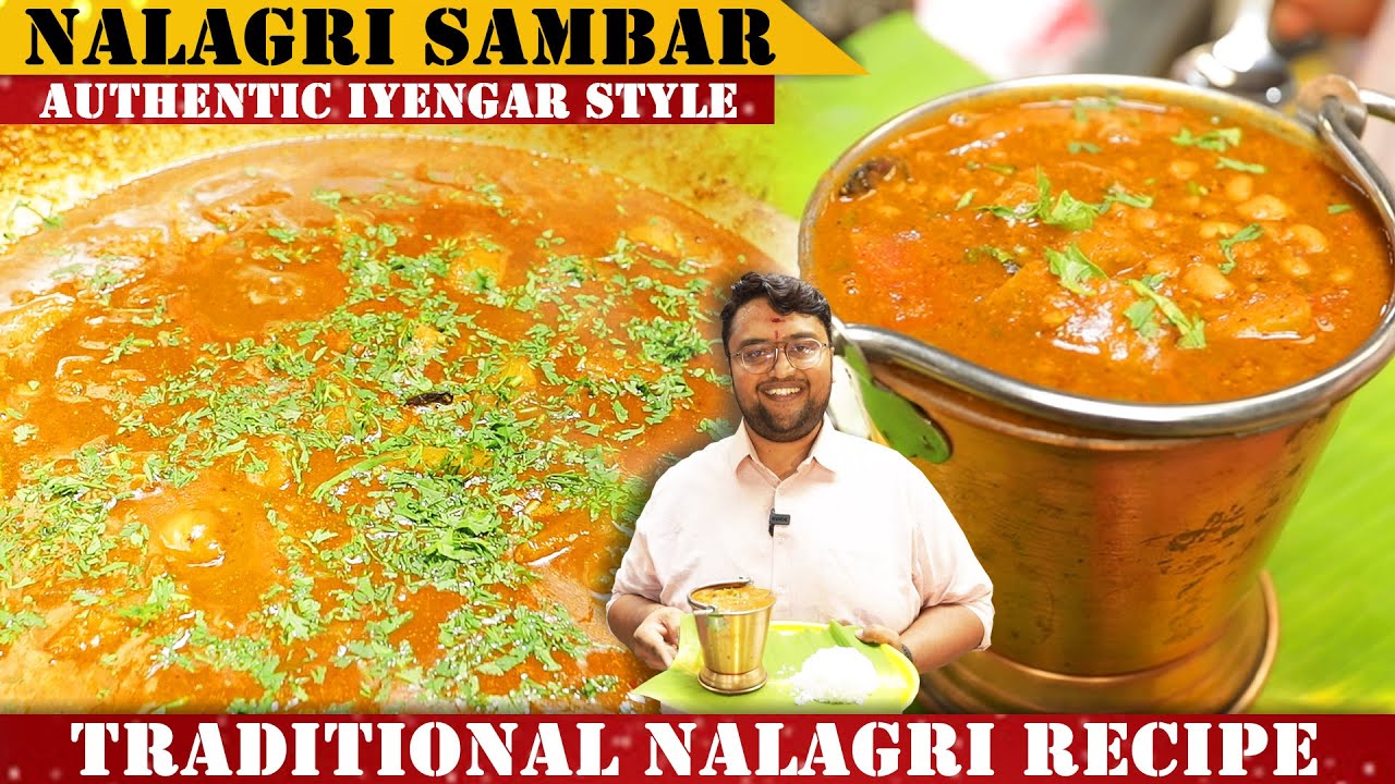 Delicious Nalagri Sambar \ Huli | Iyengar's Style Halasandhe Kaalu Kumbalakayi Sambar Recipe | RVR |