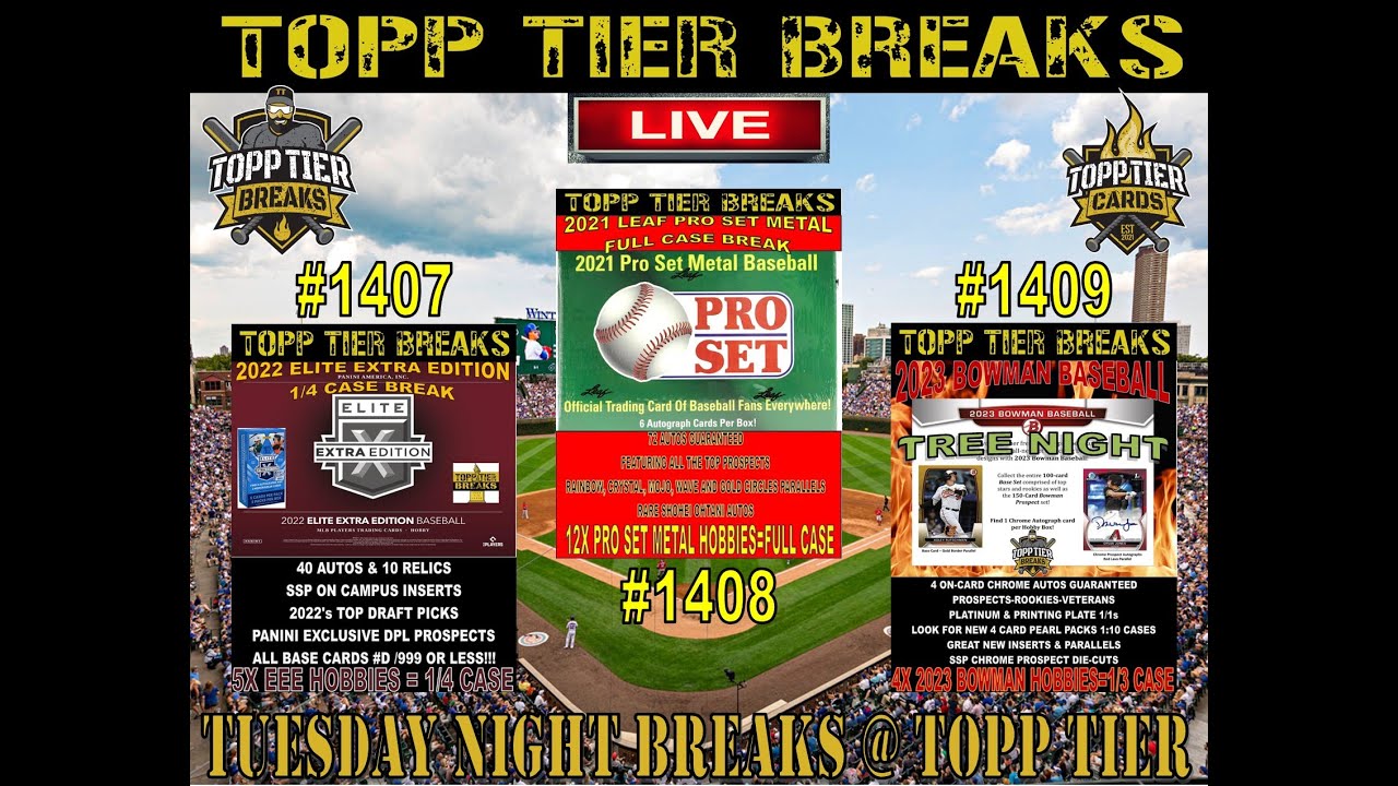 TUESDAY NIGHT BASEBALL CASE BREAKS TOPP TIER 1407, 1408, 1409 YouTube