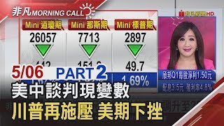 【非凡Morning Call】川普再度施壓 下令對陸2千億美元商稅升至25% 美期下挫│非凡新聞│20190506