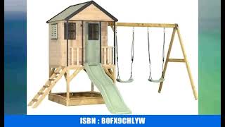 M60 Stelzenhaus mit Rutsche und Doppelschaukel, Spielhaus aus FSC-Holz fÃ¼r Kinder Garten