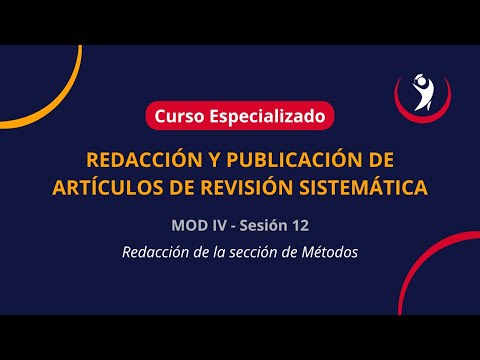 Sesión 12: Redacción de la sección de Métodos