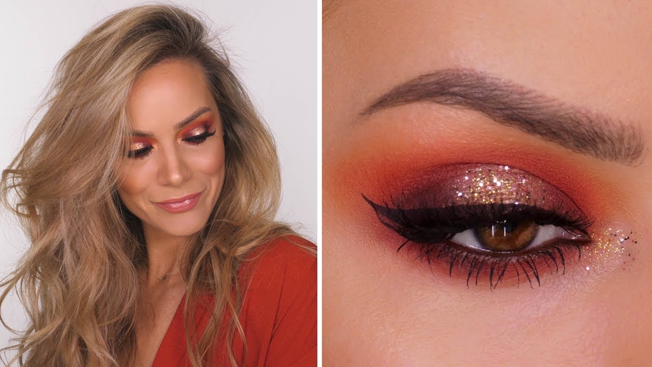 Warm Orangey Glitter Makeup Tutorial Shonagh Scott YouTube