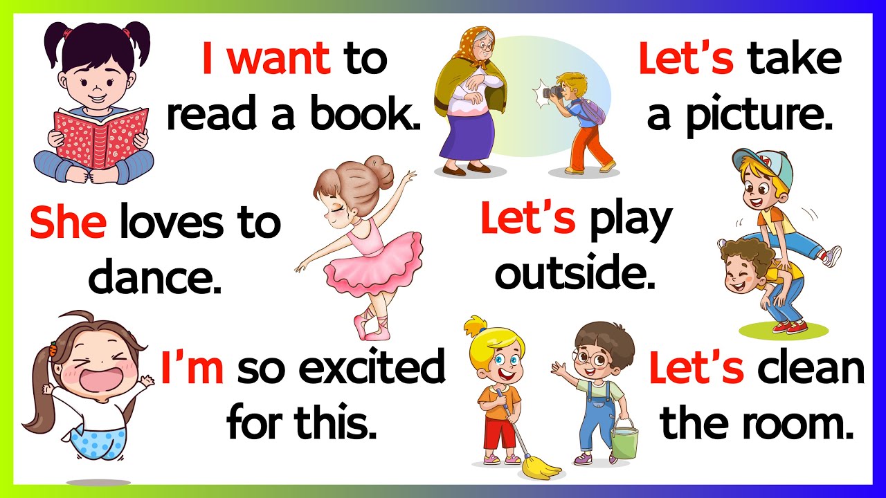 Speak English Naturally | 100 Simple Sentences for Kids - YouTube