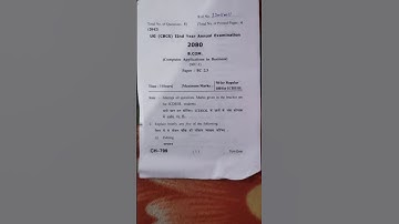 Computer Application in Business (hpu 2022) b. com 2nd year#exam #hpu #short video