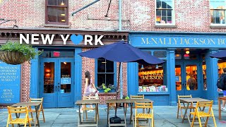 [4K]🇺🇸NYC Walk🌝: South St. Seaport in the Financial District⚓🚢 Dinner at Industry Kitchen🍺🐙Aug. 2022