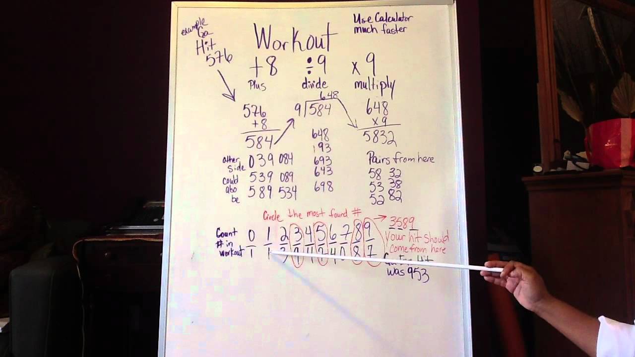 Lottery work out +8 divide by 9 then x9 YouTube