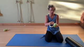 Wrapping double tennis balls....