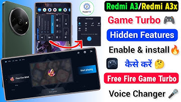 Redmi A3/A3x Game Turbo Hidden Features Voices Changer 🔥 | Enable Game Turbo App in Redmi A3 /A3x