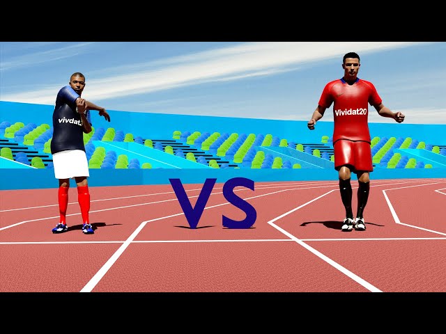 🏃‍♂️ Mbappe vs Ronaldo 100 Meter Race Animation 🏃‍♂️ class=