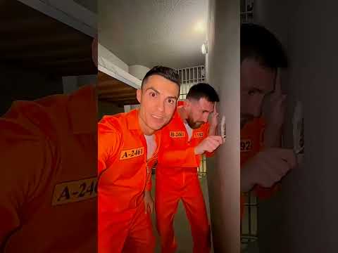 Messi and Ronaldo tries to escape out of jail but there is a twist 😂😜 #cristianoronaldo #messi #ai
