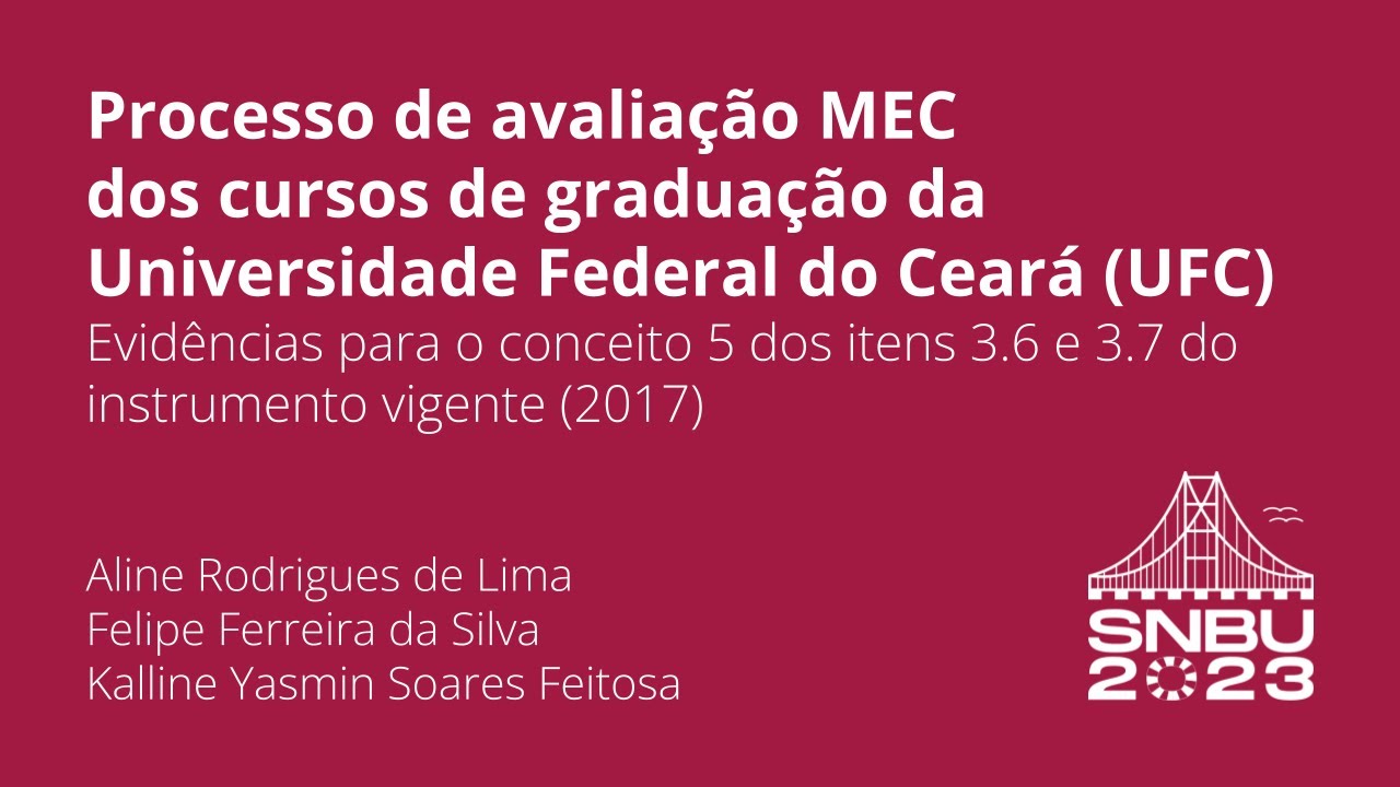 Processo de avaliação MEC dos cursos de graduação da Universidade ...