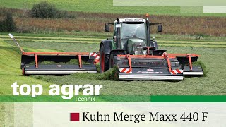 Front band rake Kuhn MergeMaxx 440 F in the top agrar driving report