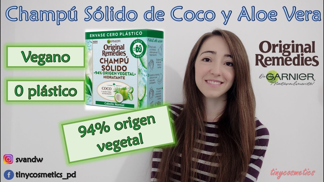 NUEVO Champu Sólido Coco y Aloe Vera Ecológico Original Remedies de Garnier {tinycosmetics} - YouTube