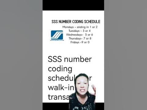 SSS schedule of number coding - YouTube