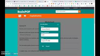 Brain Pop Capitalization Worksheet Instructions