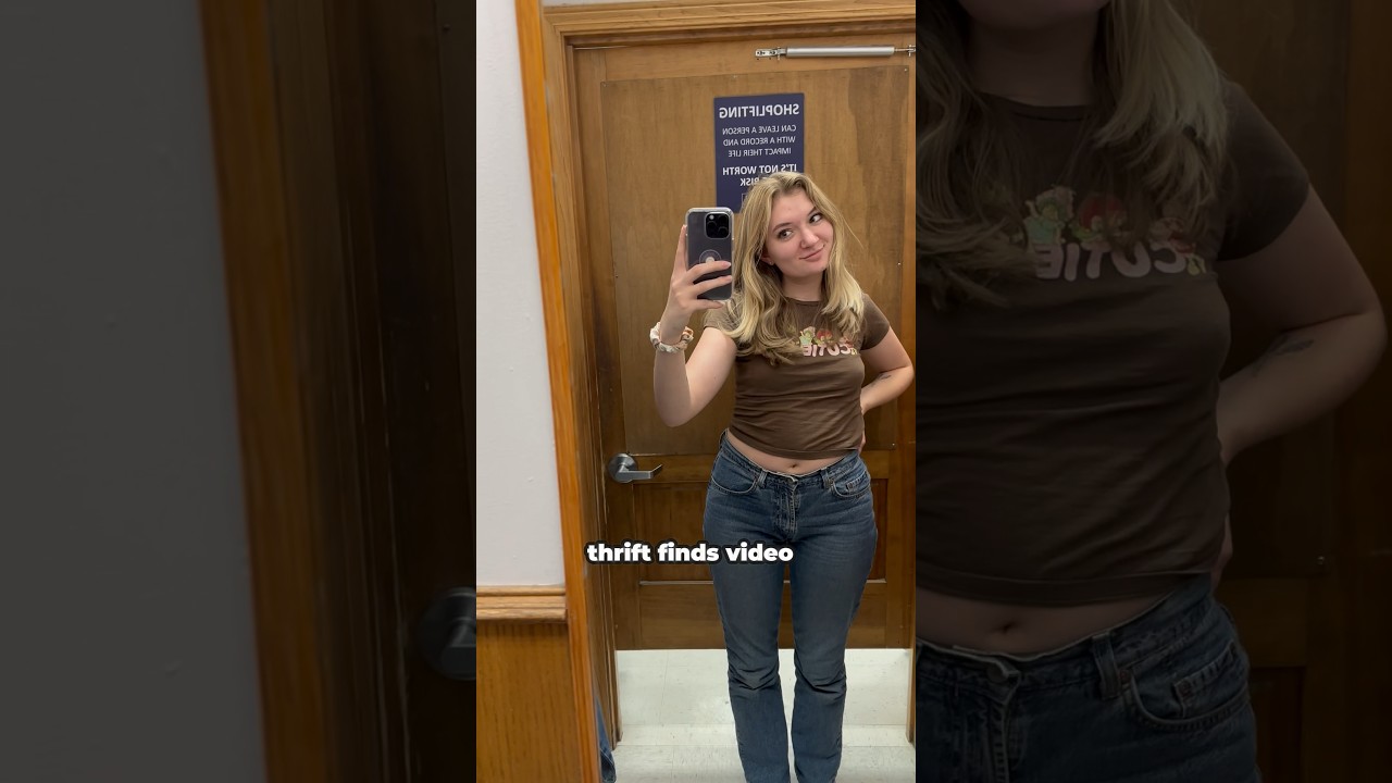 Realistic trying on my thrift finds video! 