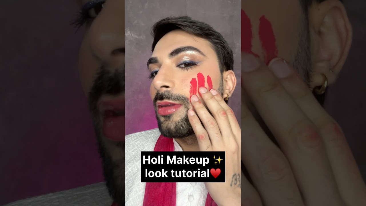 Step by Step *Holi makeup tutorial* for beginners♥️!!! Subscribe for more✨. 