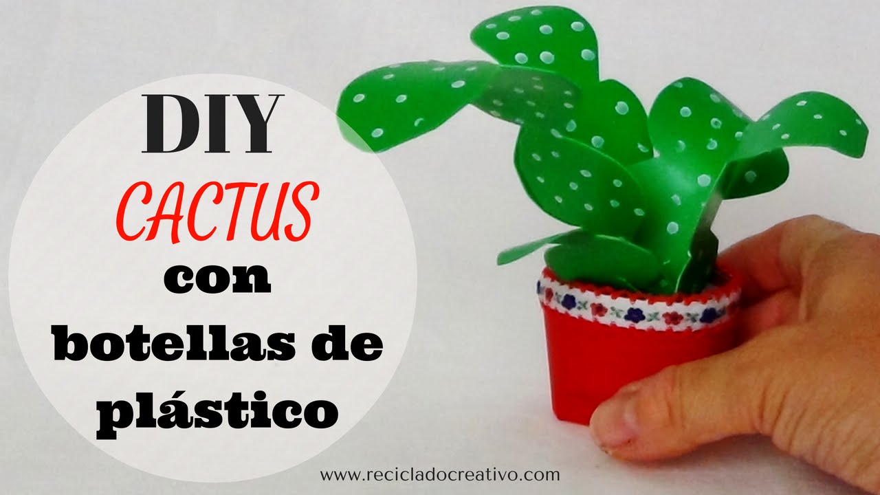 Cómo hacer un cactus con botellas de plástico DIY How to make a cactus