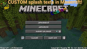 How YOU can make CUSTOM splash texts in Minecraft! | Mules Gaming
