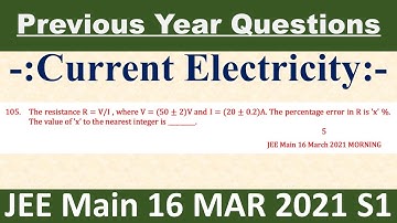The resistance R = V/I , where V = (50 ± 2)V and I = (20 ± 0.2)A. The percentage error in R is 