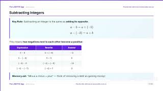 LANTITE Numeracy | Integers & Negative Numbers - Number & Algebra (Part 16)