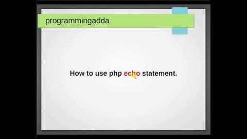 echo statement in php