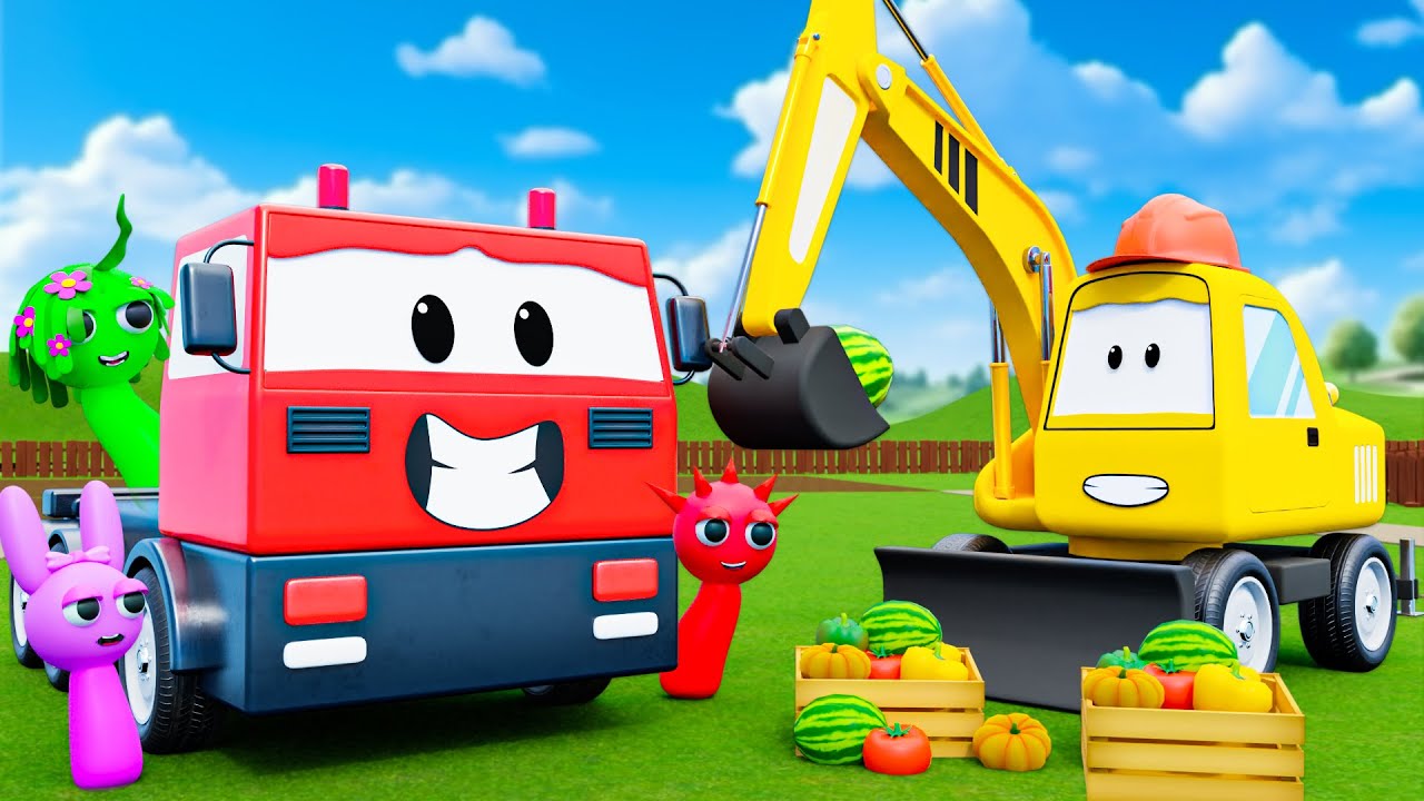 Dump Truck Accident | Excavator, Bulldozer, Hulk, and Sprunki to the Rescue! | Toy City Construction