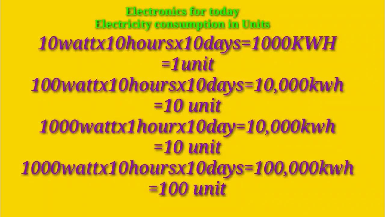Electricity Consumption, How to calculate electricity consumption in