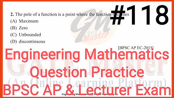 #118 Daily Question Practice of Engineering Mathematics for BPSC (Assistant Professor & Lecturer)