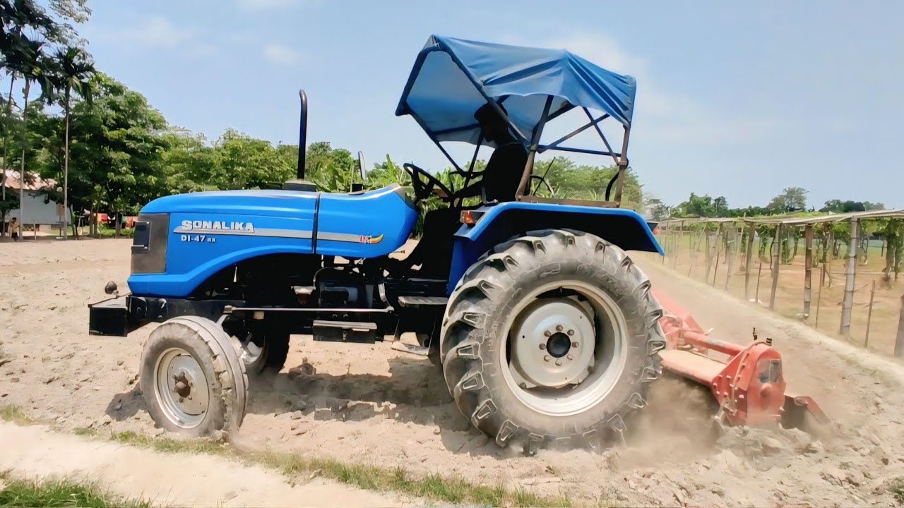 Sonalika 47rx 2wd Tractor Working In Rotavator | Sonalika Tractor videos | Rafik tractor wala