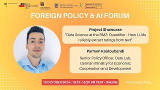 Project Showcase: "Data Science at BMZ: Quantifier - How LLMs reliably extract ratings from text"