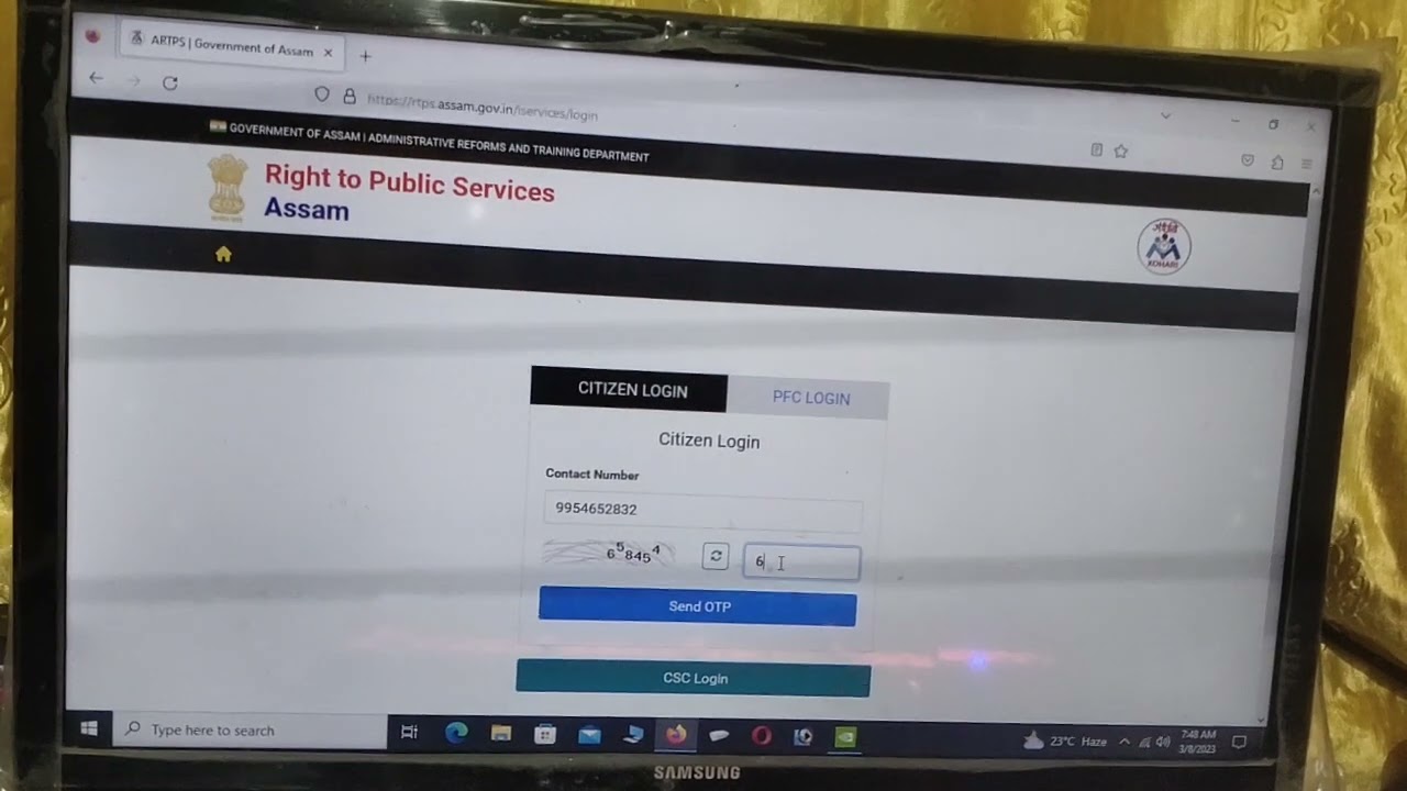 download caste crtificate from artps(assam)
