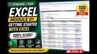 SAM Exam Excel Module 01 – Getting Started With Excel | Cengage SAM | Step-by-Step Tutorial |100%