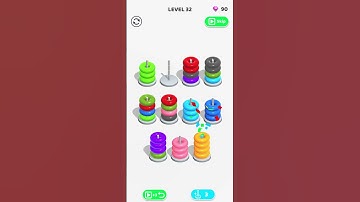 Color Hoop Stack Level 32 Solution 🏆 #shorts