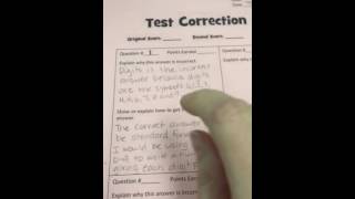 Test correction form