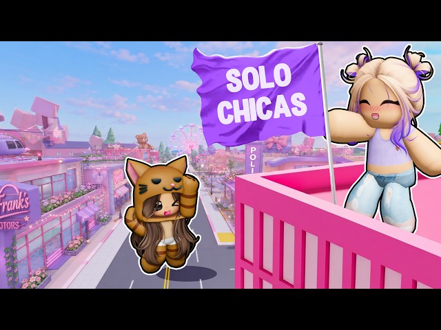 Construimos un BARRIO SOLO PARA CHICAS en Brookhaven Roblox con Mandarina