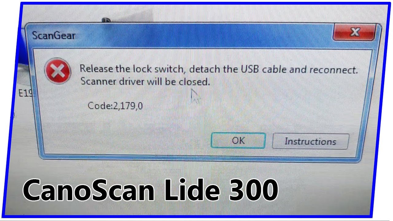 canon lide 110 error code 2 179 11