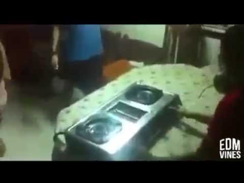 Dj mixing with Gas stove Funny Video