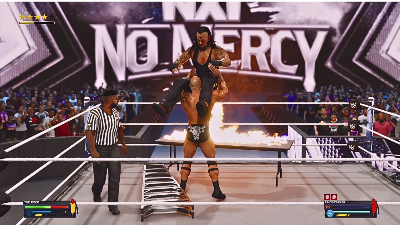 WWE 2K24 - UNDERTAKER VS ROCK - EXTREME RULES MATCH FOR THE WORLD ...