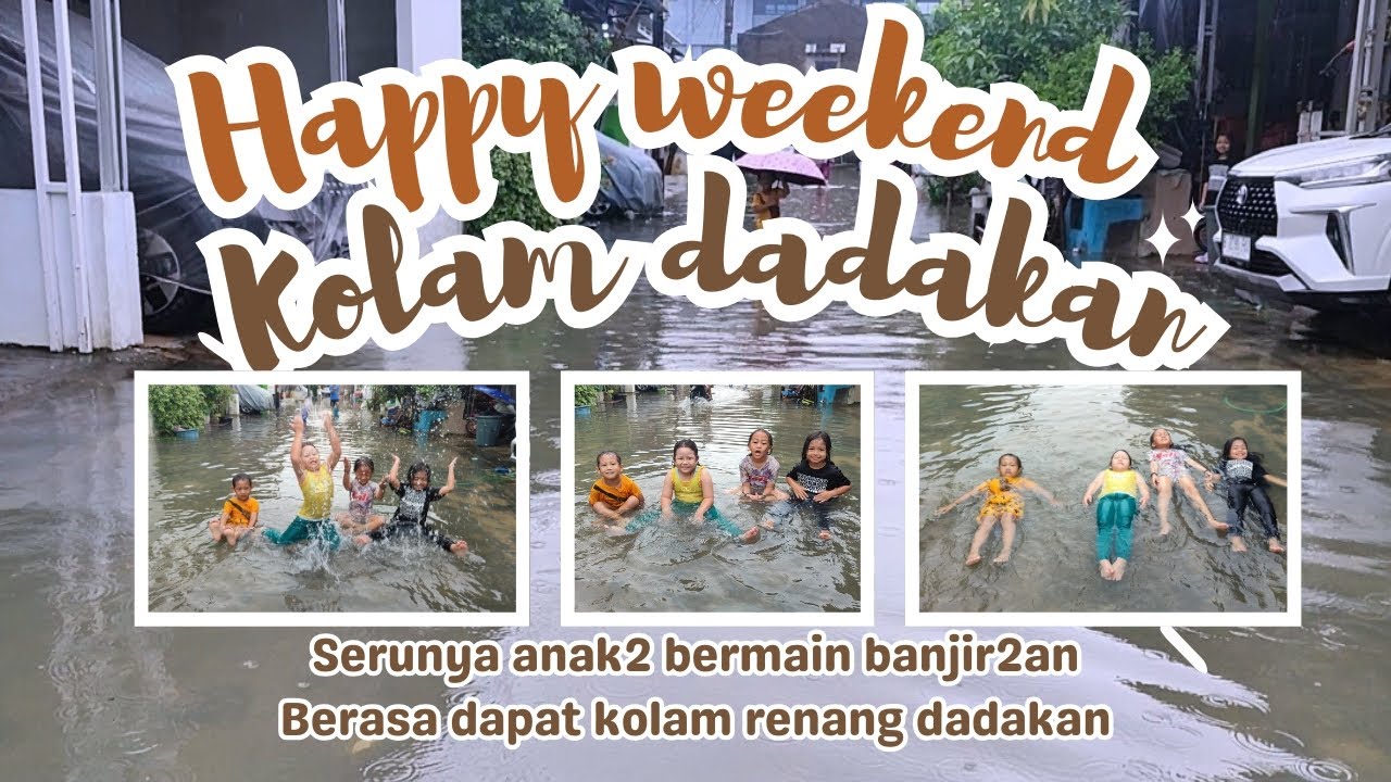 Ratu Kanzia || Jadi kolam renang dadakan setelah banjir || seru kan weekend maen banjir-banjiran 