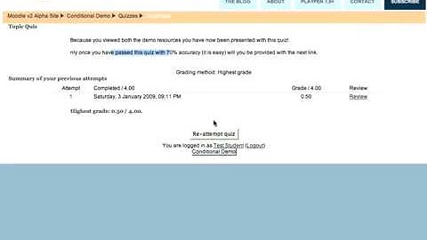 Conditional Activities in Moodle 2.0