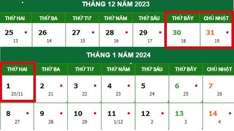 Chi tiết lịch nghỉ Tết Dương lịch 2024