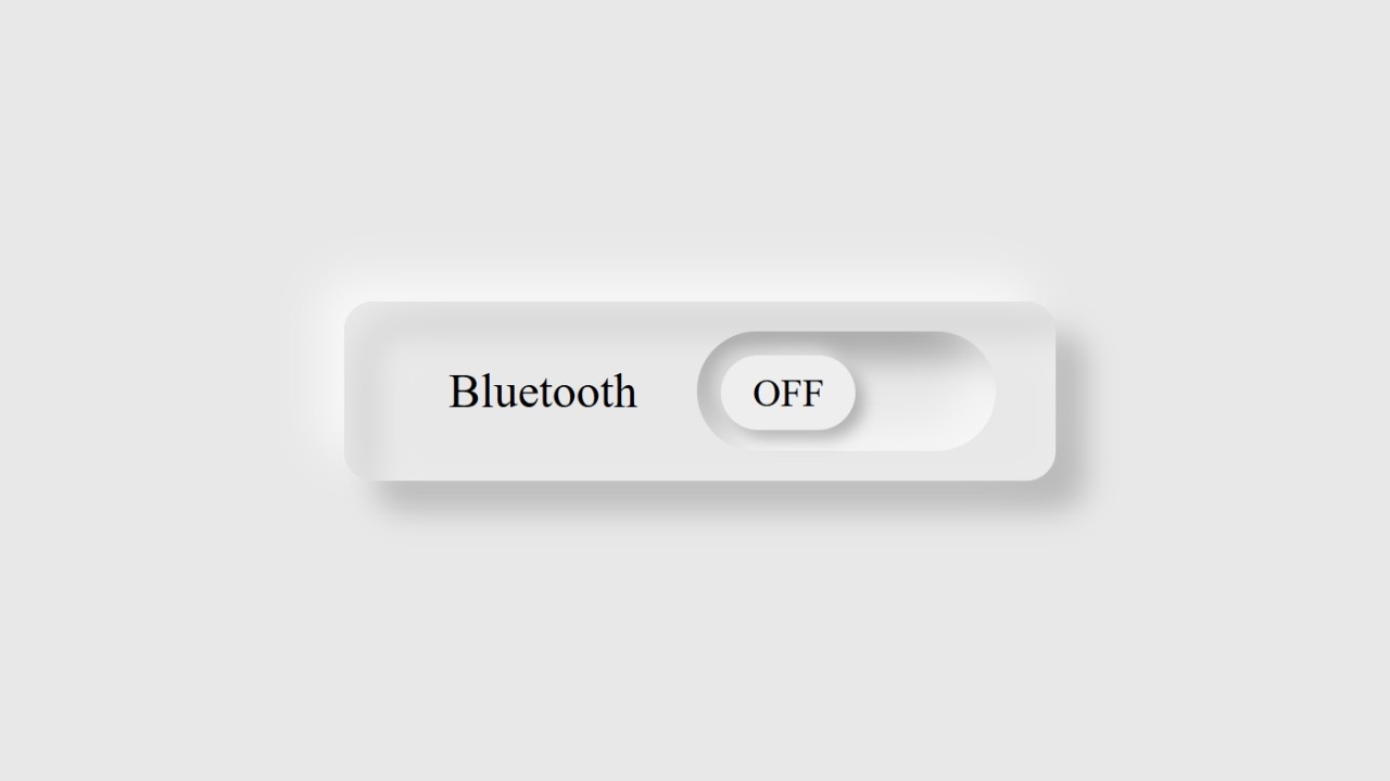 HTML CSS Bluetooth Toggle Switch Design | Neumorphism UI Toggle Button