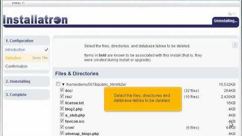 How to uninstall applications from Installatron