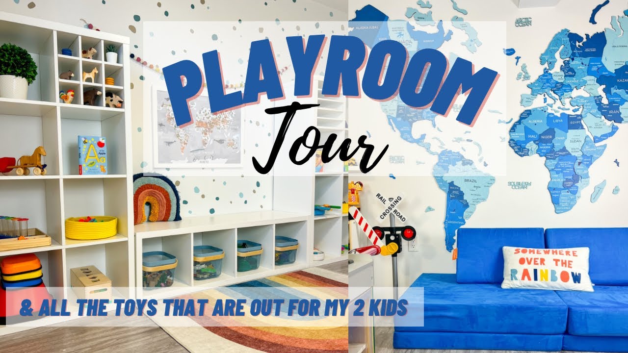 Tour of our Kids Playroom | Showing this month’s Toy Rotation & decor