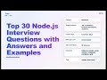 Top 30 Node.js Interview Questions You Must Know — Answers, Examples &amp; Tips | Echo With Coffee