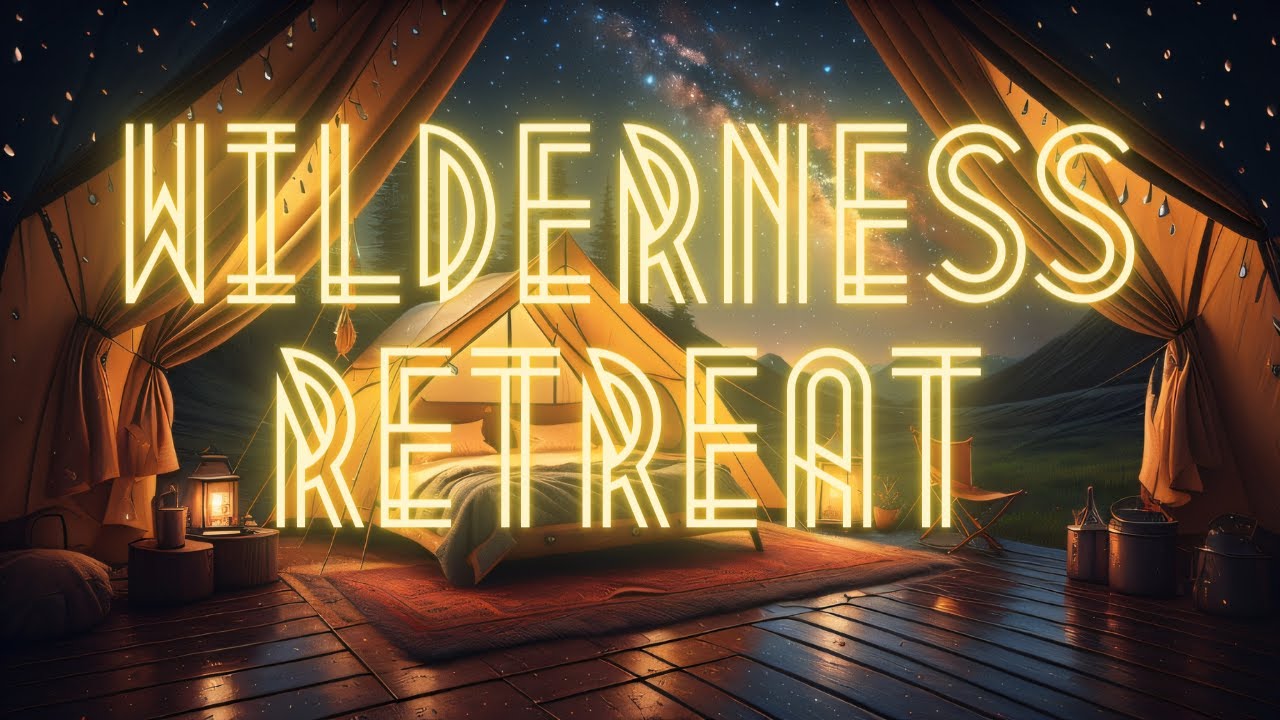 Night Sky Wilderness Retreat: Tent Beneath Rain and Thunder Sounds for Sleeping