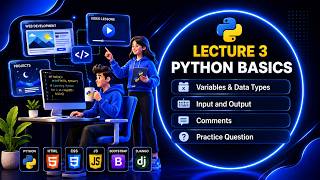 Full Stack Python Web Development  | Lecture 3 | Comments, Variables, Input, Output & Data Types