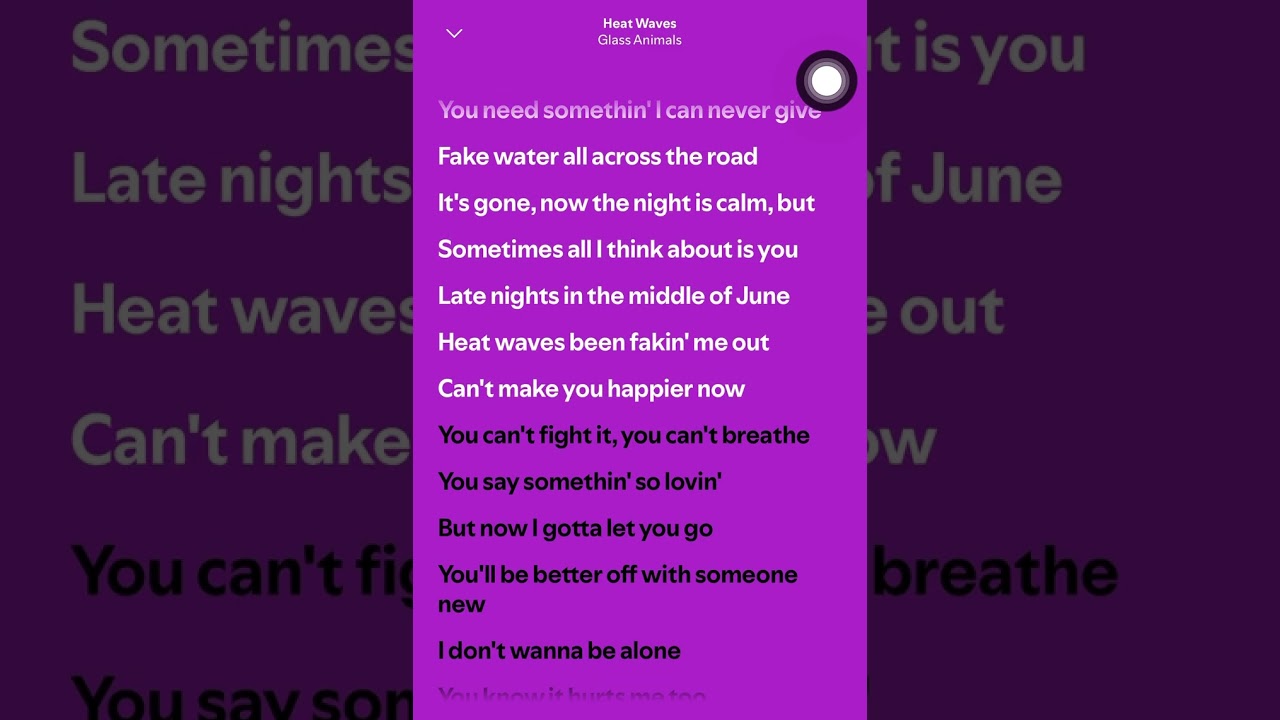 Heat waves, by glass animals