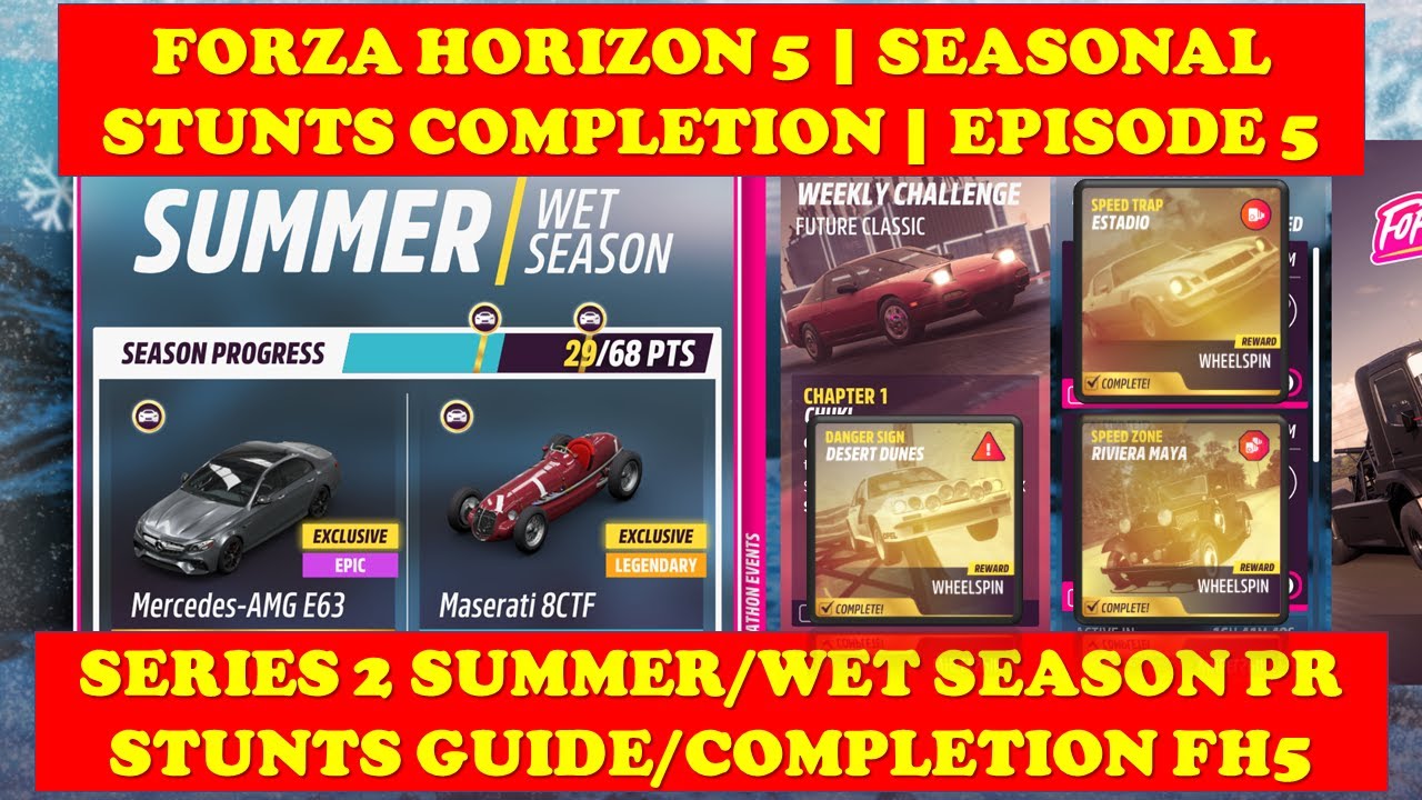 Forza Horizon 5 | How to Complete Series 2 Summer PR Stunts | Wet Season PR Stunts Completion FH5!